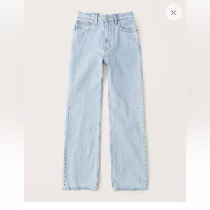 Abercrombie high rise 90s relaxed jeans light long vintage denim